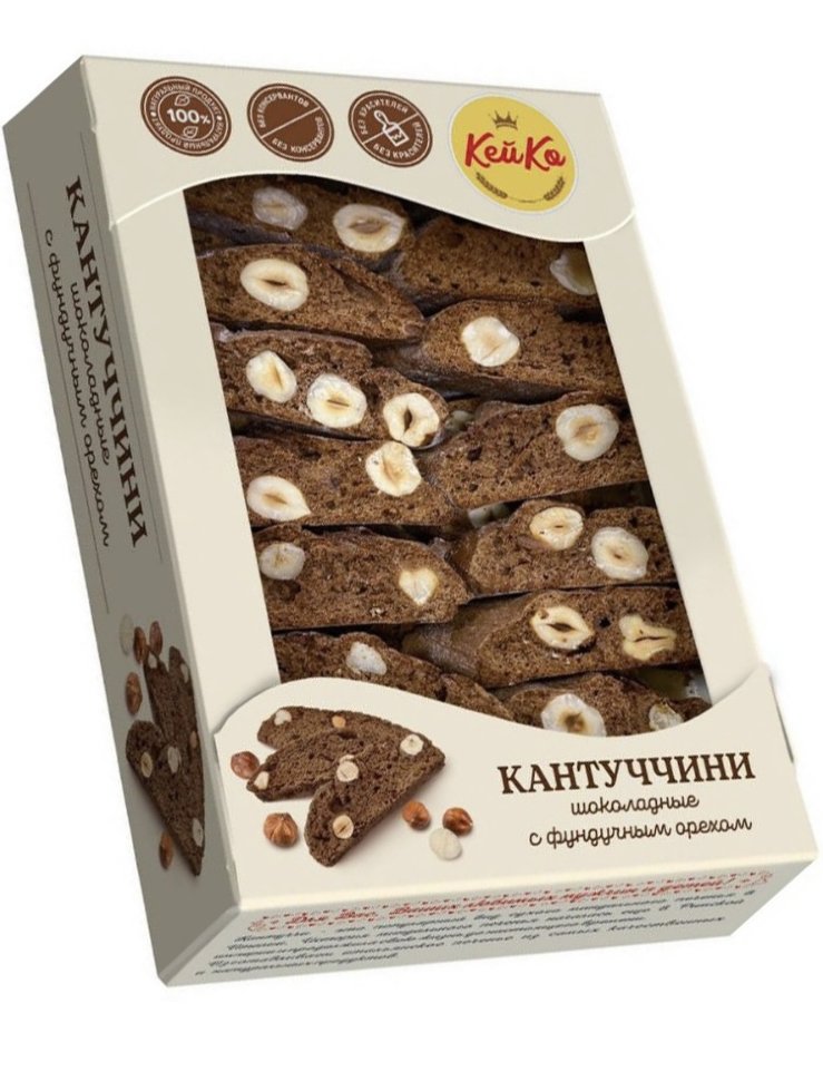  Кей Ко Кантуччини шоколадные с фундучным орехом, 200г  в Видном